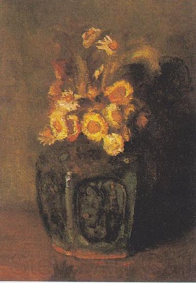 Vincent Van Gogh Ginger Pot with chrysanthemums
